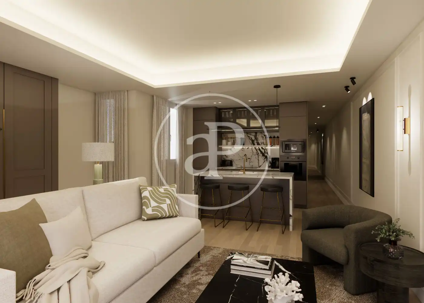 Sala d'estar de Pis en venda en Madrid amb Aire condicionat, Calefacció i Jardí privat
