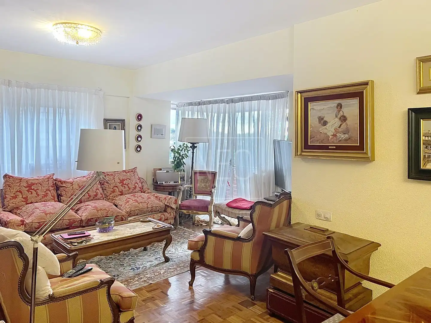 Sala de estar de Piso en venta en Madrid con Calefacción, Parquet y Terraza