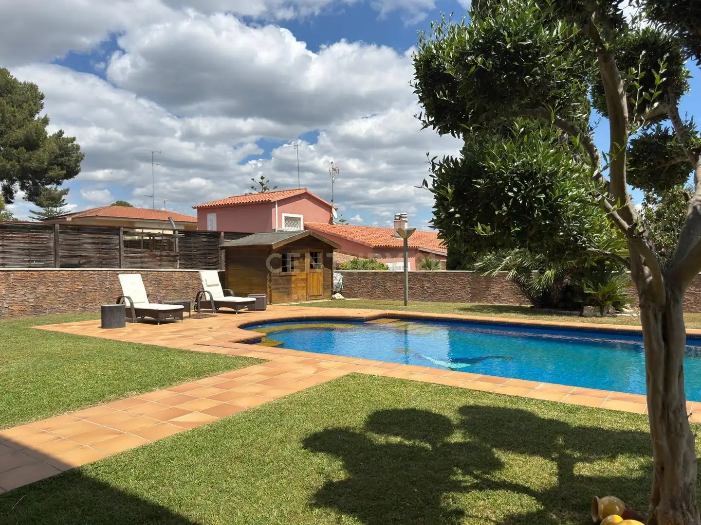 Swimming pool of Houses for sale in Cunit  with Air Conditioner