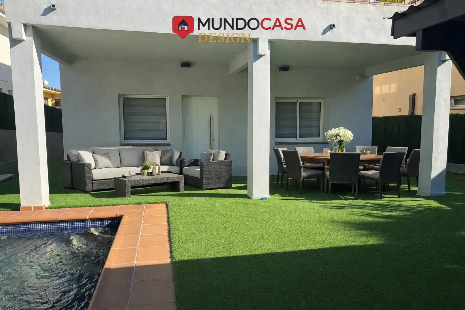 Terrasse von Haus oder Chalet zum Verkauf in Quart mit Klimaanlage, Heizung und Privatgarten