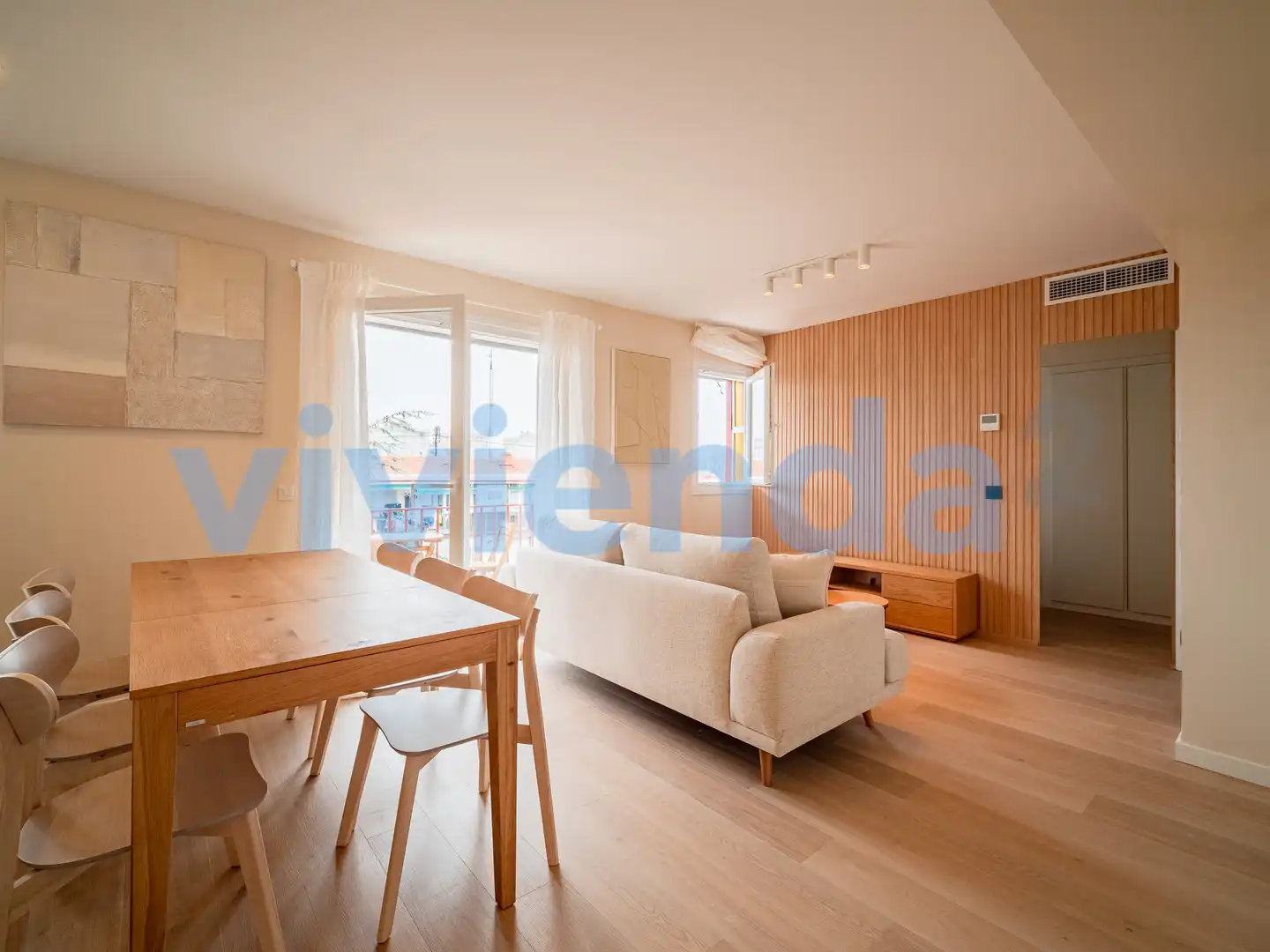 Wohnzimmer von Wohnung zur Miete in Madrid mit Klimaanlage, Heizung und Terrasse