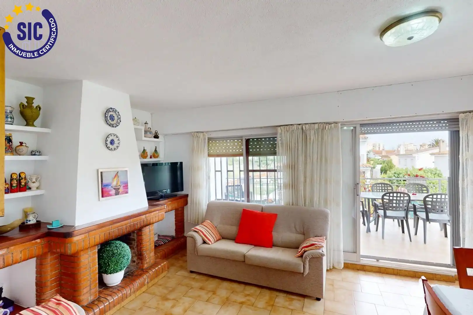 Living room of Houses for sale in Benicasim / Benicàssim  with Air Conditioner, Private garden and Terrace