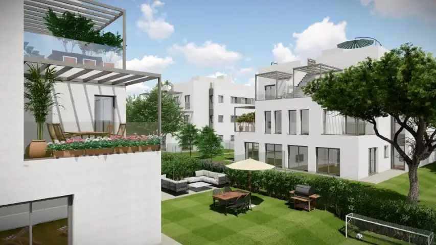 Terrasse von Wohnung zum Verkauf in Castell d'Aro, Platja d'Aro i s'Agaró mit Klimaanlage, Heizung und Privatgarten