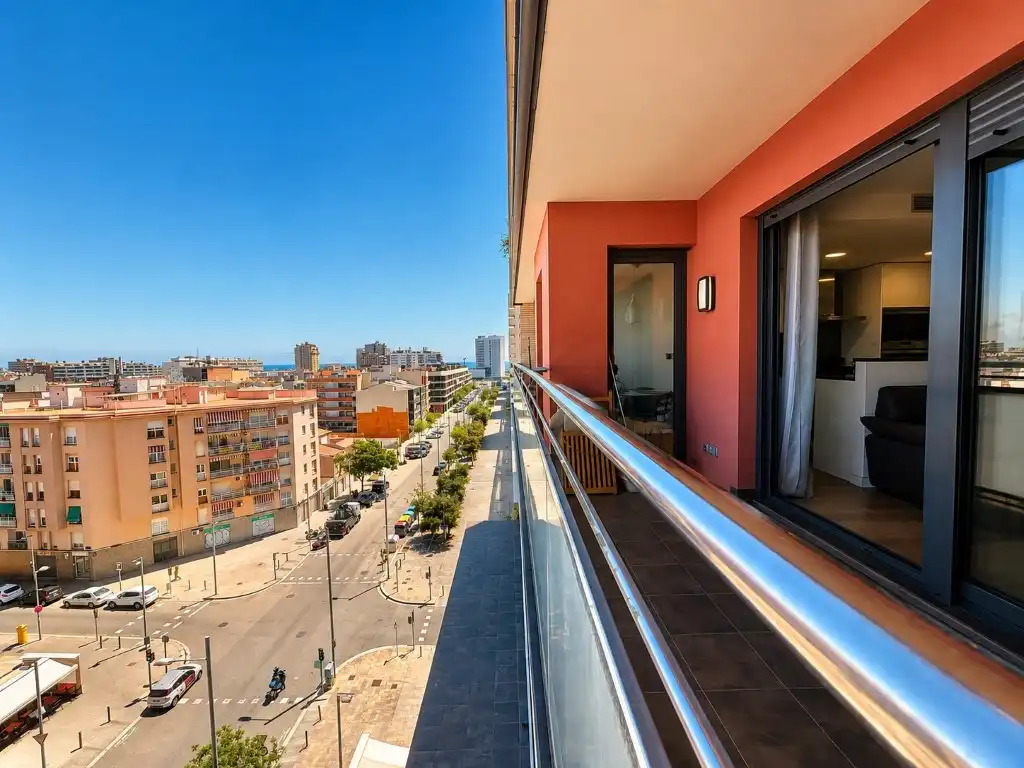 Balcony of Flat for rent in Badalona  with Air Conditioner, Heating and Parquet flooring