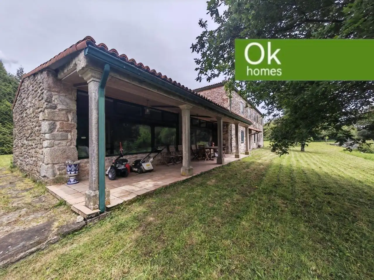 Terrasse von Country house zum Verkauf in Sobrado (A Coruña) mit Heizung, Privatgarten und Parkett