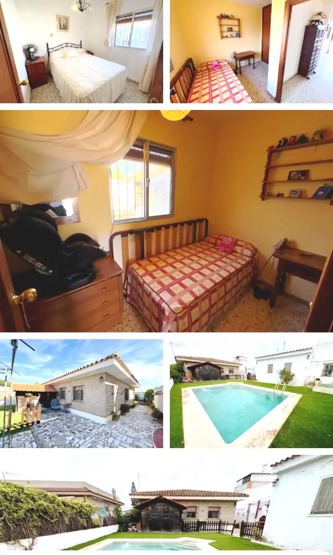 Vista exterior de Casa o xalet en venda en El Puerto de Santa María amb Jardí privat, Terrassa i Traster