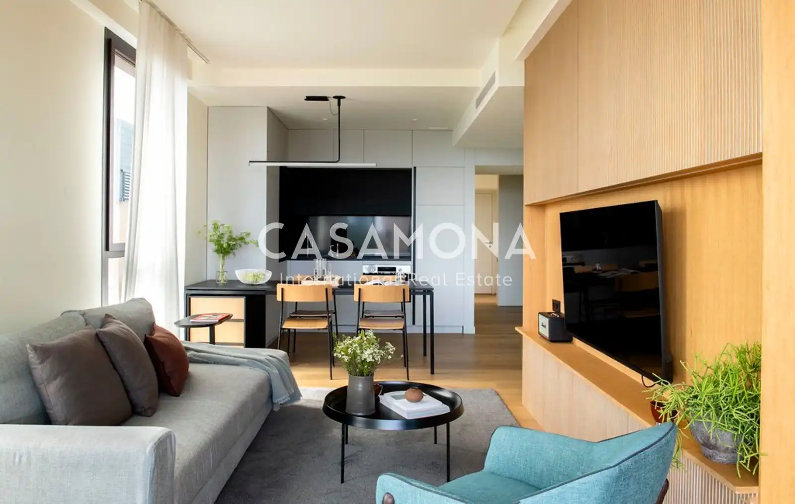 Sala de estar de Apartamento de alquiler en Barcelona con Aire acondicionado, Terraza y Internet