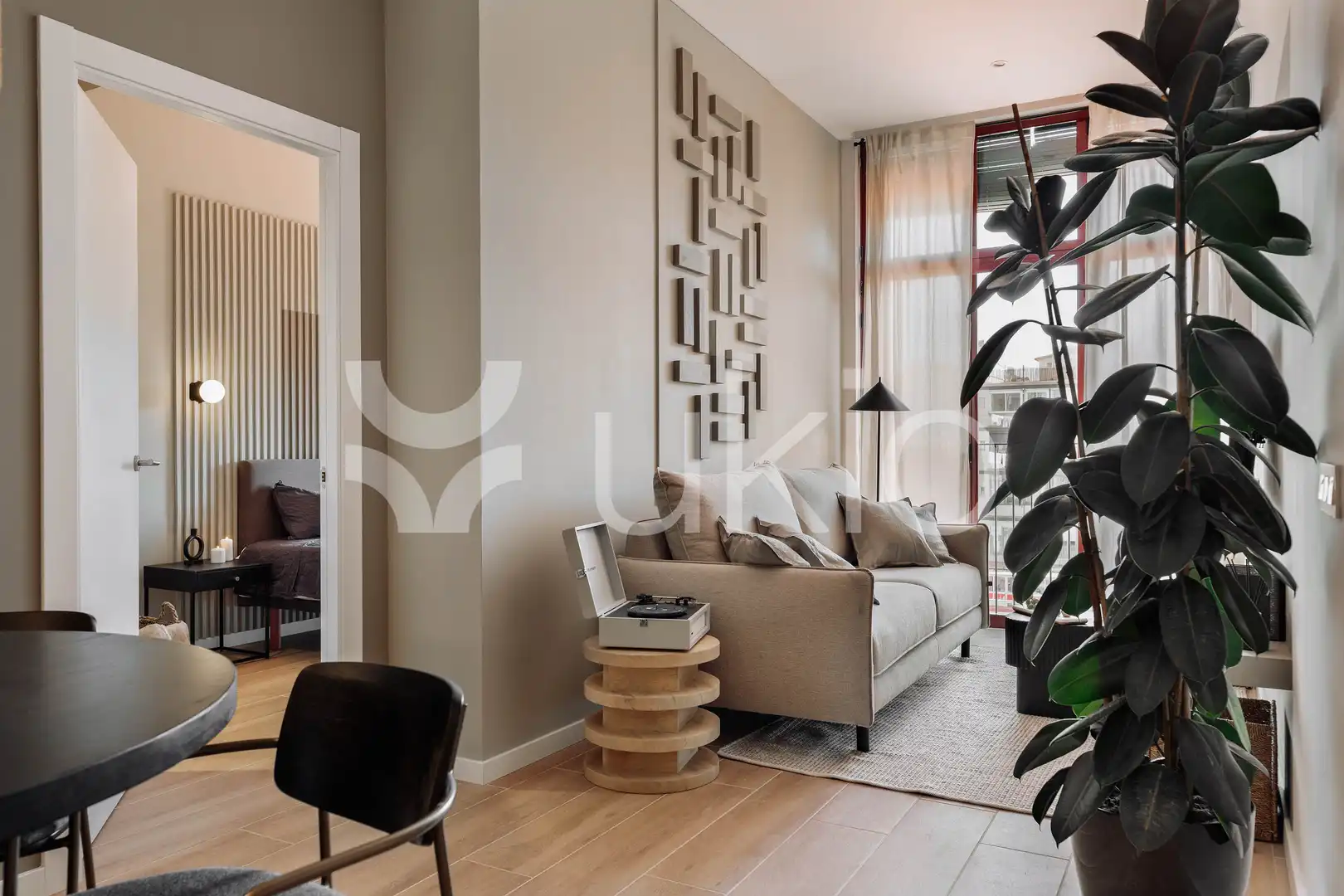 Sala de estar de Apartamento de alquiler en Barcelona con Aire acondicionado, Calefacción y Amueblado