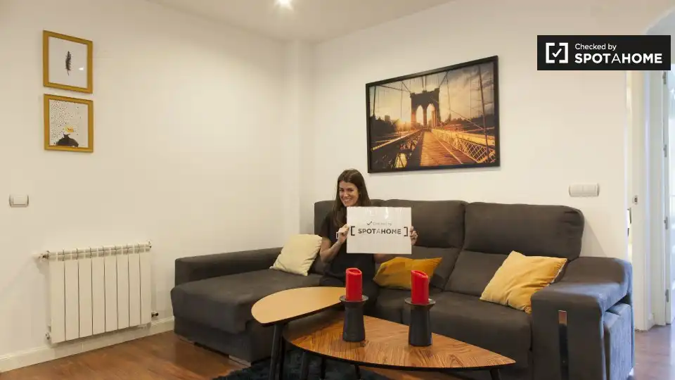 Sala d'estar de Pis de lloguer en Madrid amb Aire condicionat, Calefacció i Moblat