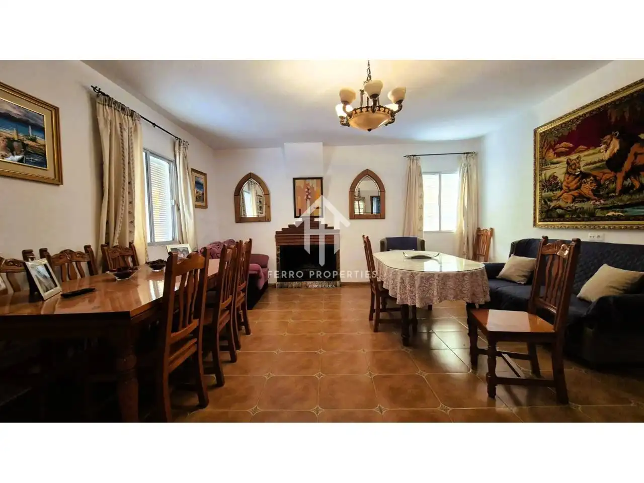 Menjador de Casa o xalet en venda en Algarinejo amb Jardí privat, Terrassa i Moblat
