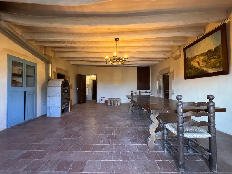 Menjador de Finca rústica en venda en Corçà amb Jardí privat, Terrassa i Balcó