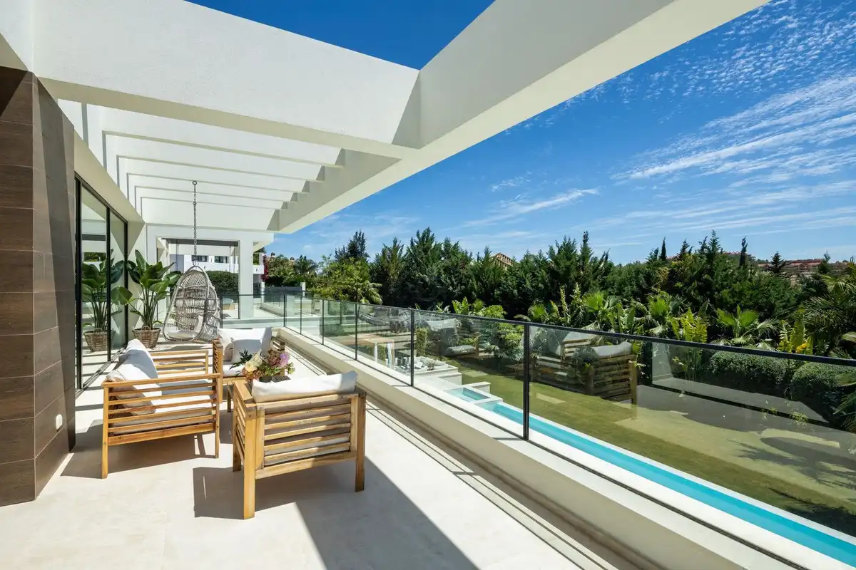 Terrassa de Casa o xalet de lloguer en Marbella amb Aire condicionat, Jardí privat i Terrassa