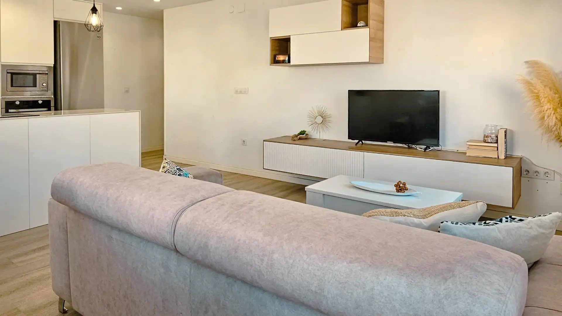 Living room of Flat for sale in Daimús  with Air Conditioner, Terrace and Furnished
