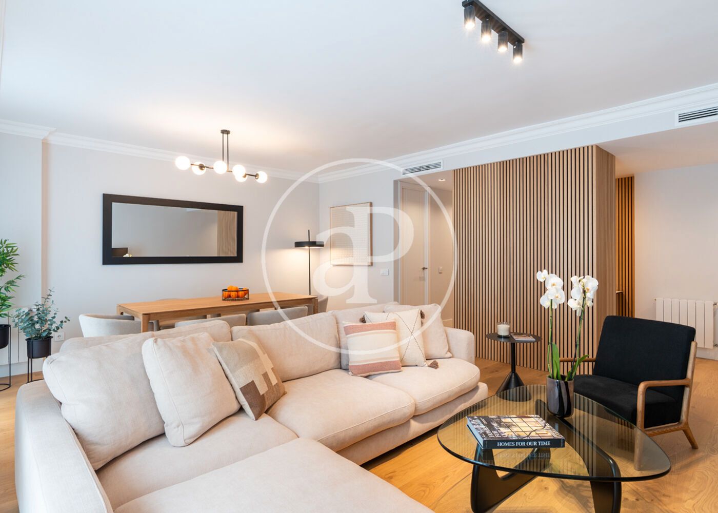 Living room of Flat to rent in  Madrid Capital  with Air Conditioner, Heating and Furnished
