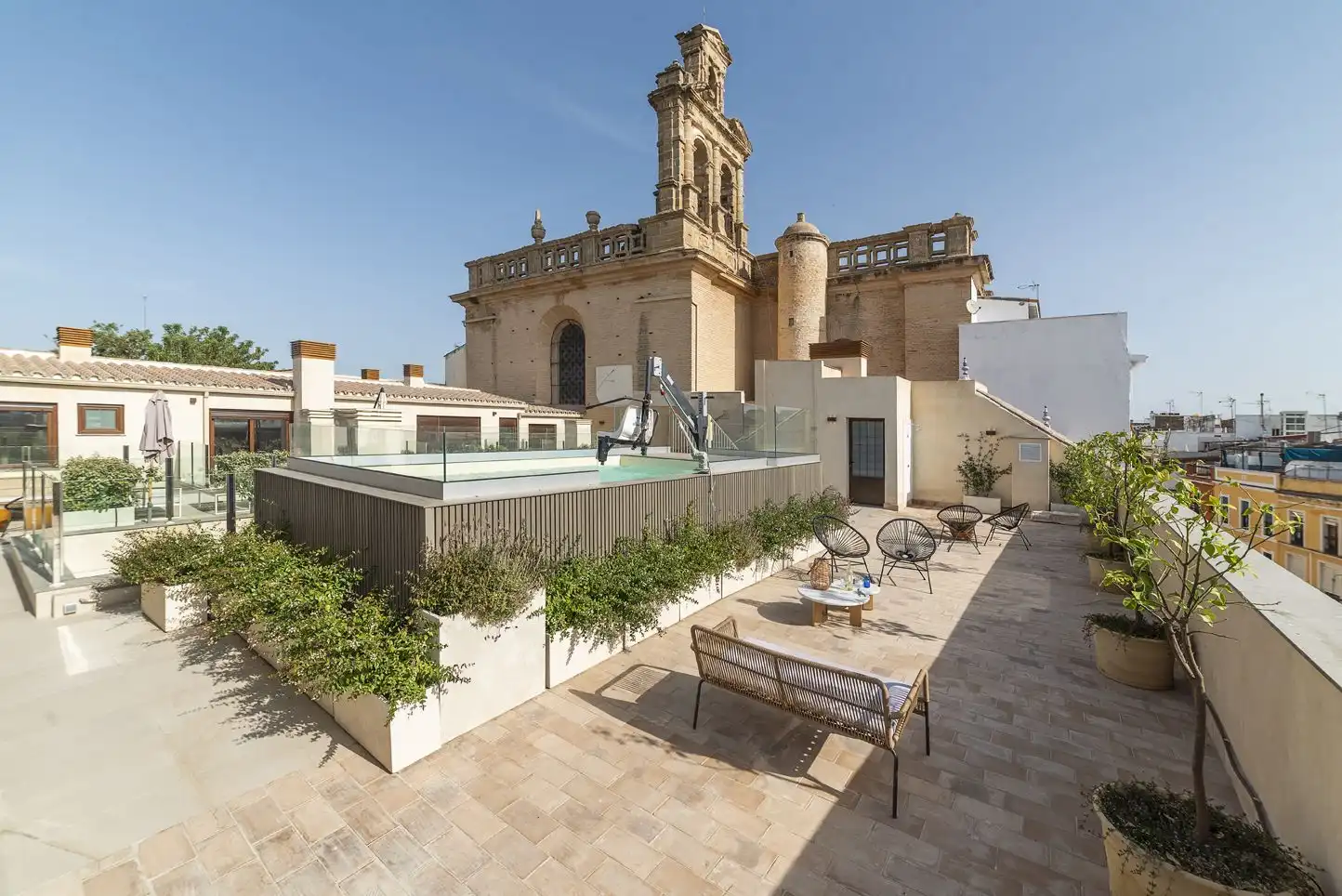 Terraza de Piso de alquiler en Sevilla con Aire acondicionado, Calefacción y Amueblado