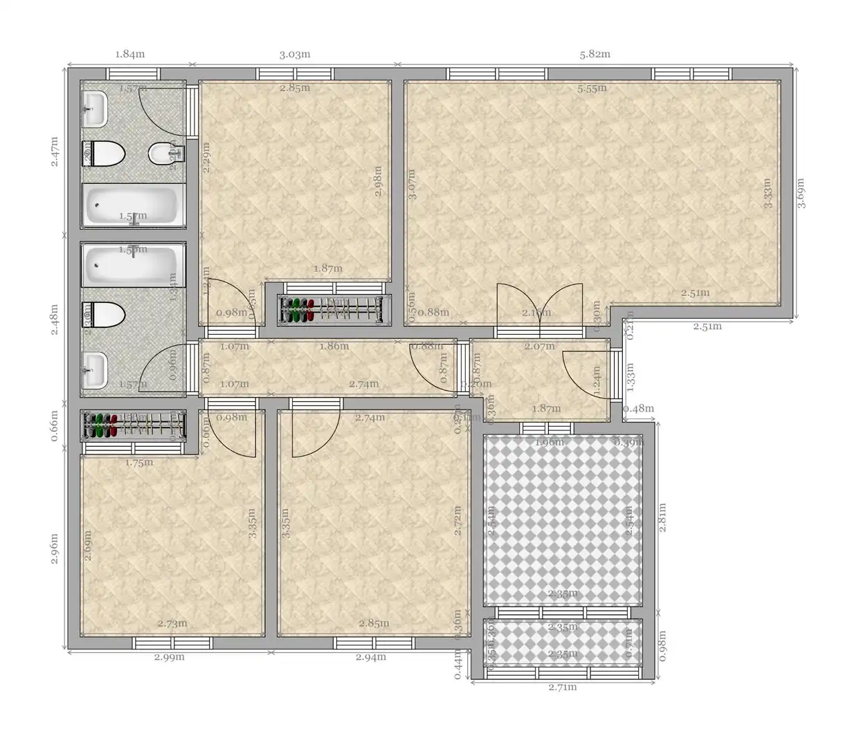 Flat for sale in Sevilla  with Air Conditioner, Storage room and Balcony