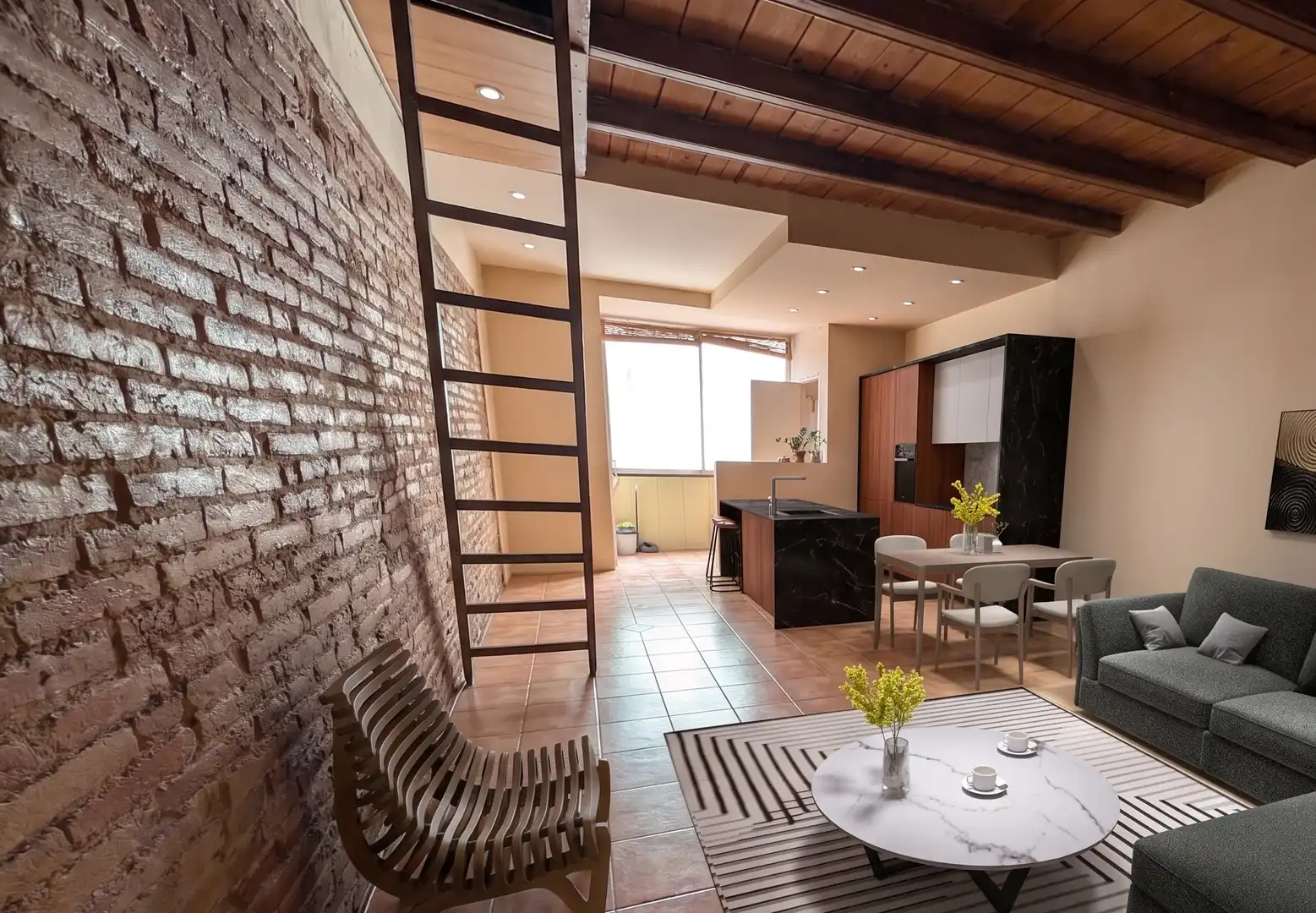 Wohnzimmer von Loft zum Verkauf in Barcelona mit Balkon