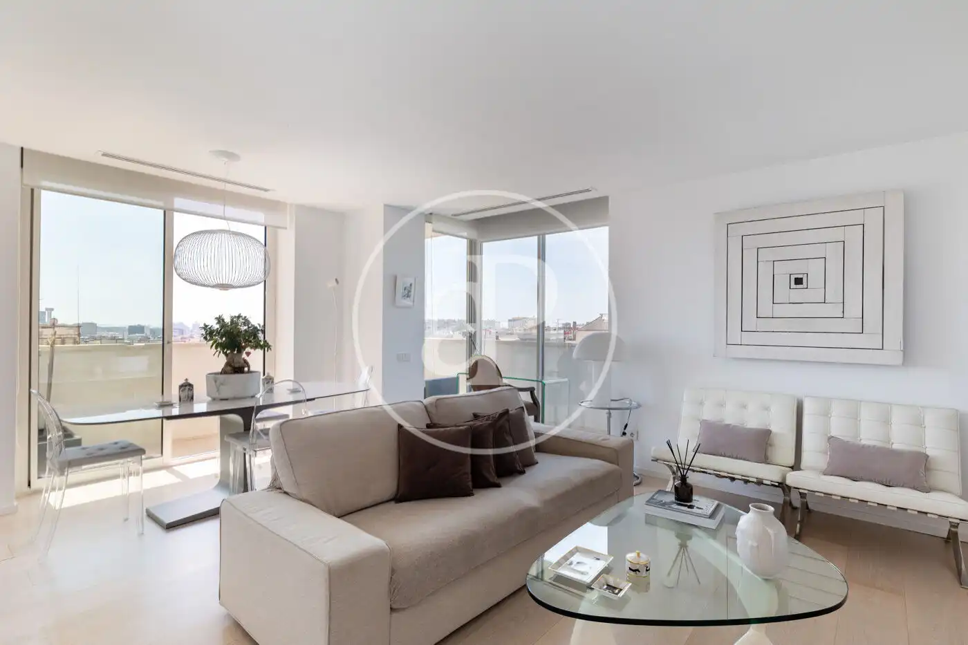 Sala de estar de Piso en venta en  Barcelona Capital con Aire acondicionado, Calefacción y Terraza