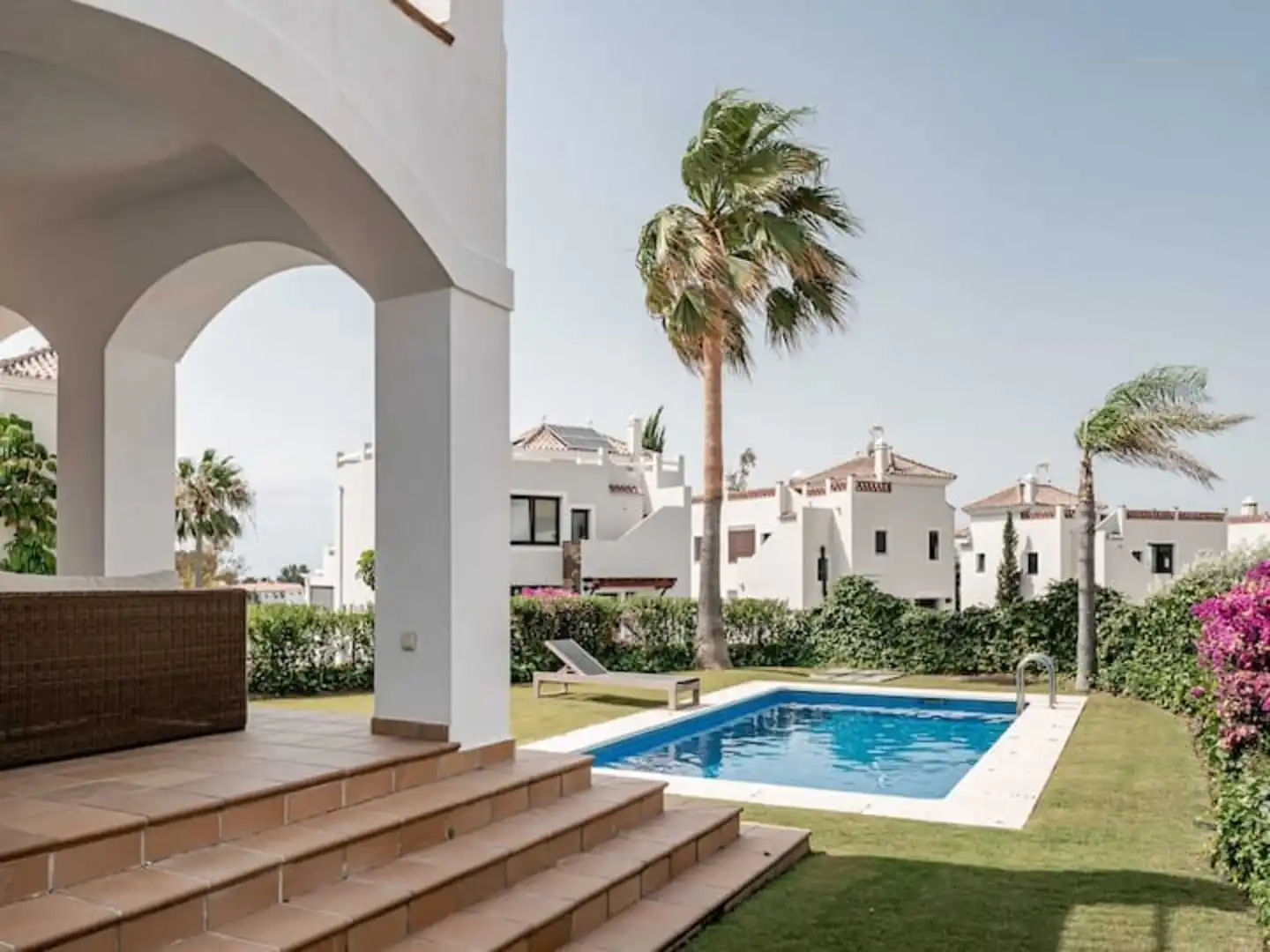 Garden of Houses for rent in Estepona  with Air Conditioner, Terrace and Swimming Pool