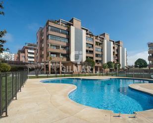 Exterior view of Flat for sale in  Madrid Capital  with Heating, Private garden and Storage room
