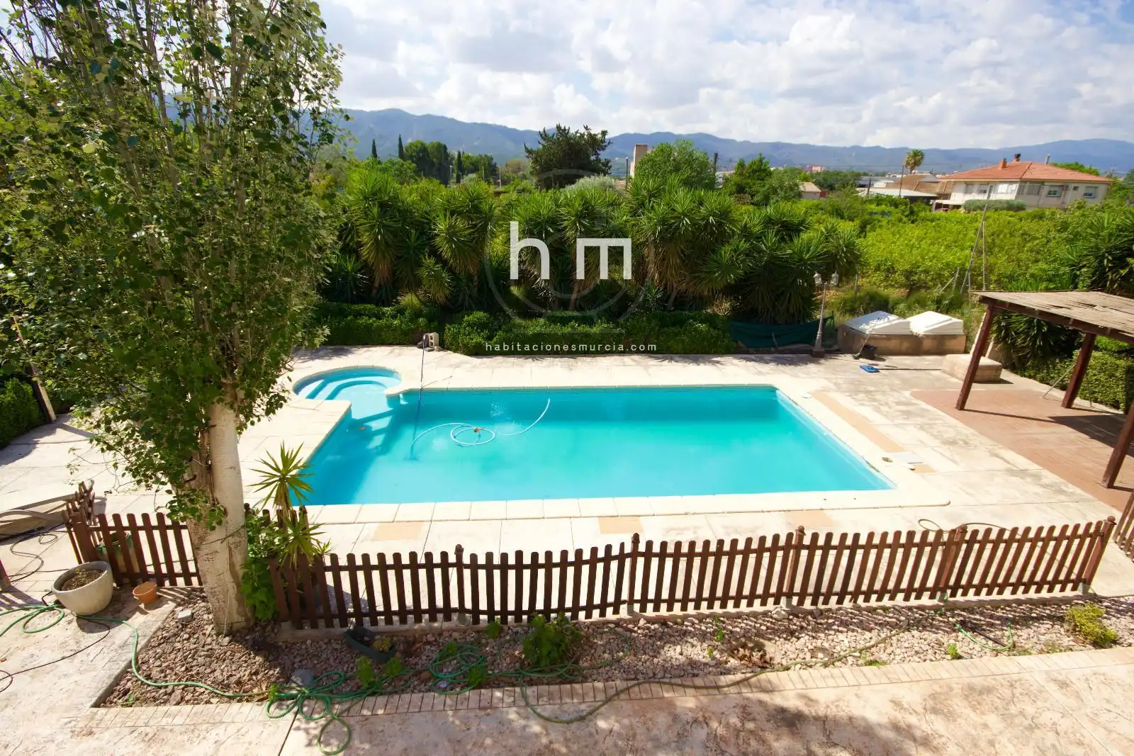 Swimming pool of Houses for sale in Murcia  with Air Conditioner, Parquet flooring and Storage room