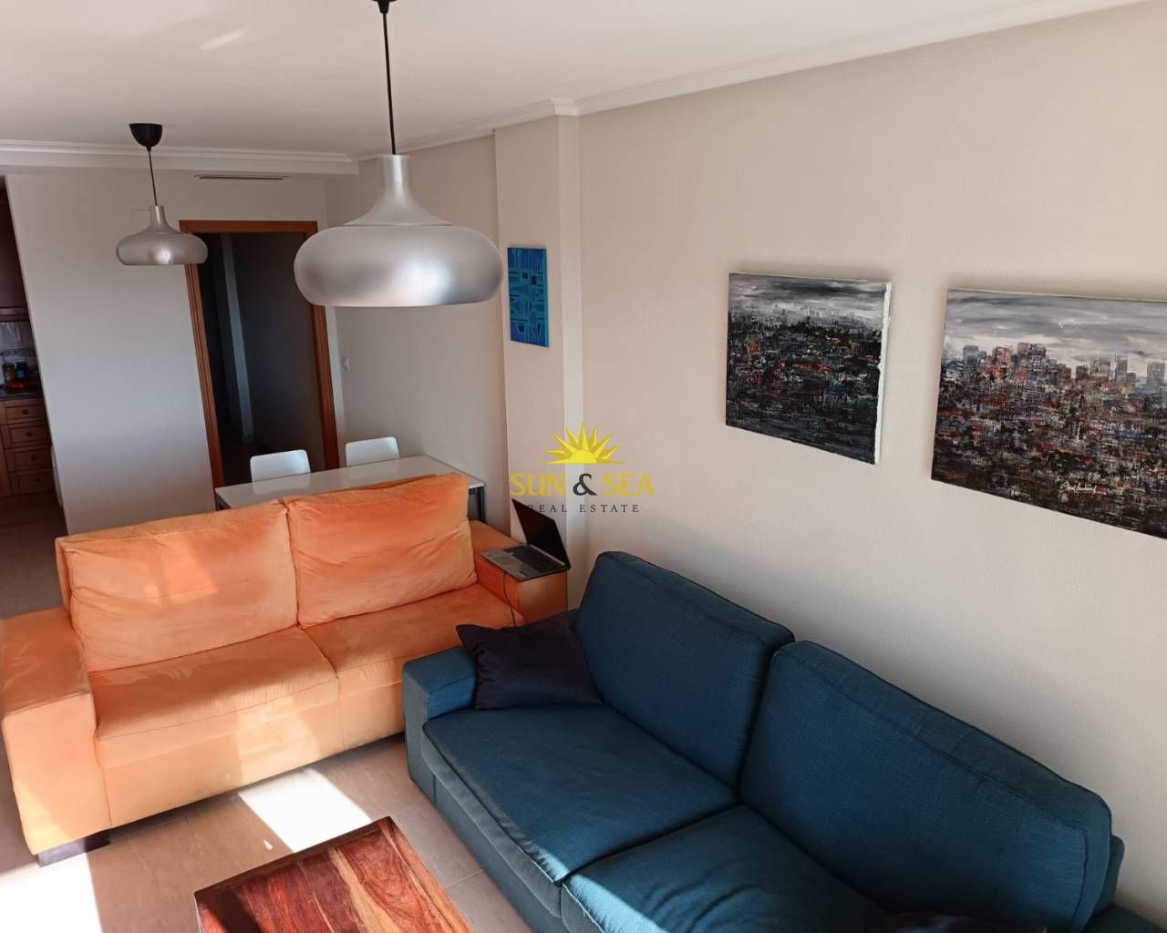 Living room of Apartment to rent in Santa Pola  with Air Conditioner, Heating and Furnished