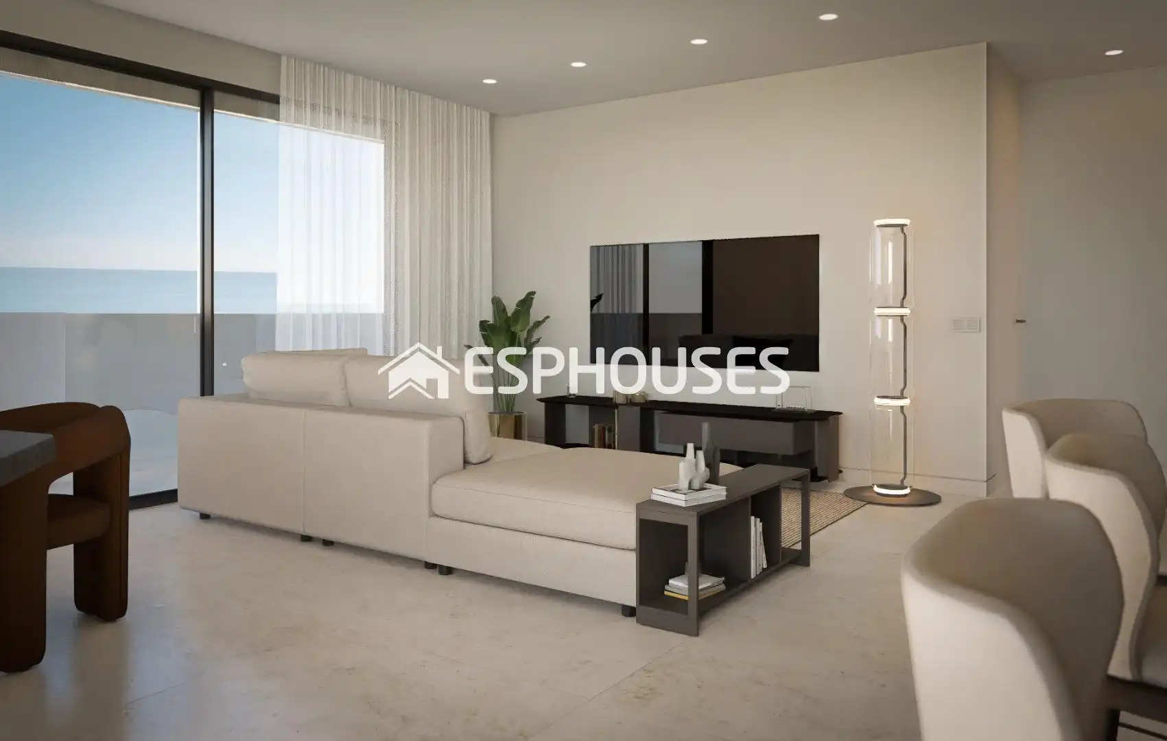 Sala d'estar de Planta baixa en venda en Calpe / Calp amb Aire condicionat, Terrassa i Balcó