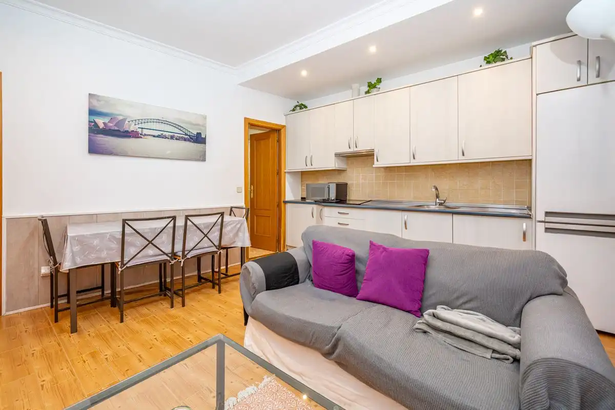 Sala d'estar de Planta baixa en venda en Madrid amb Calefacció, Terrassa i Moblat