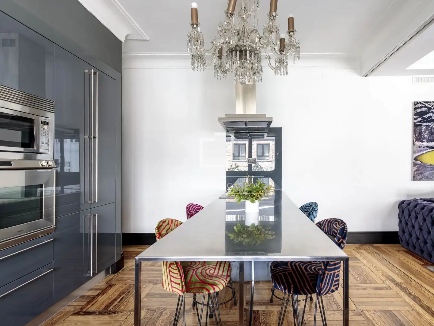 Esszimmer von Wohnung zur Miete in Madrid mit Klimaanlage, Heizung und Parkett