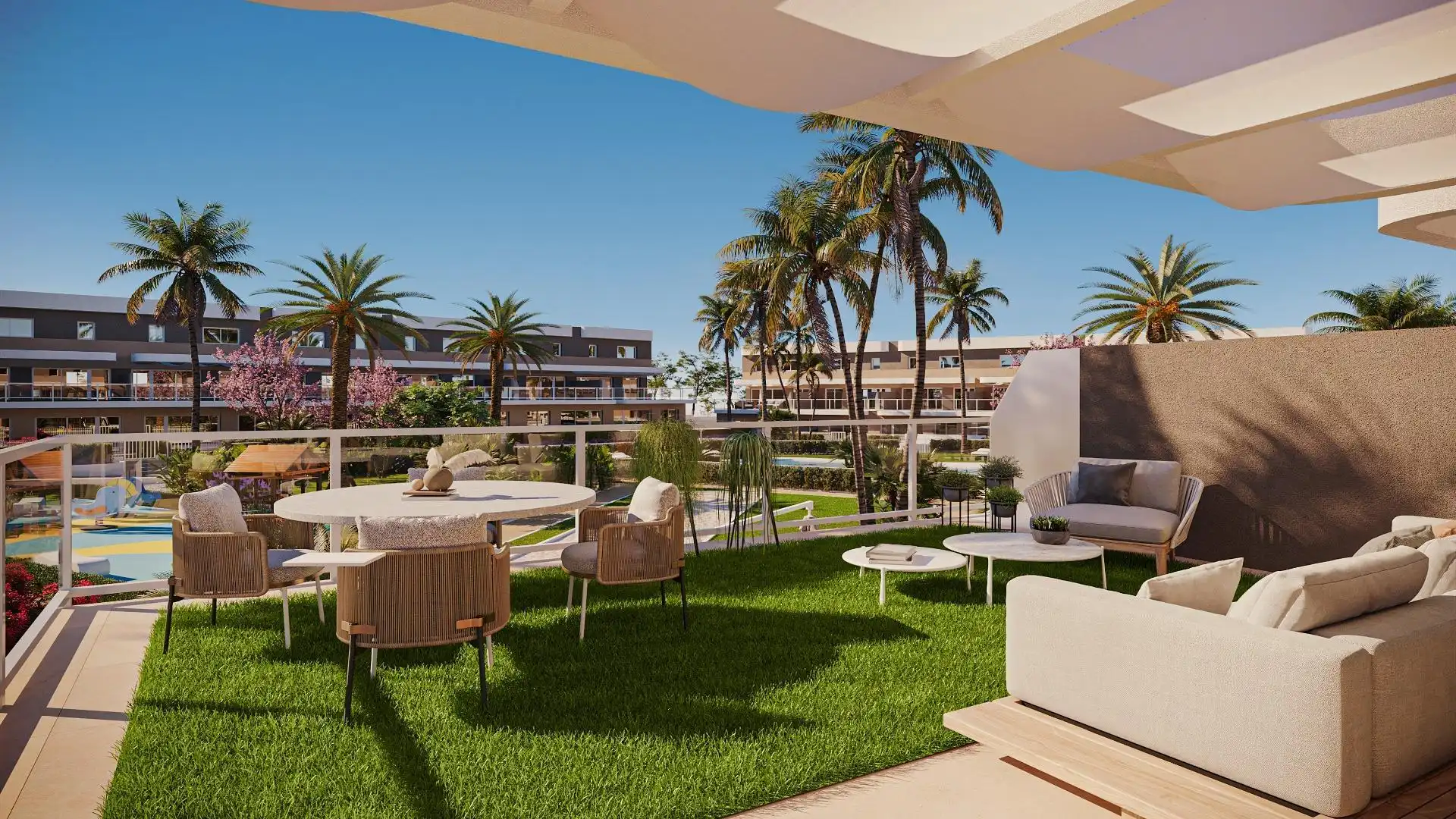 Terrassa de Apartament en venda en Monforte del Cid amb Aire condicionat, Calefacció i Jardí privat