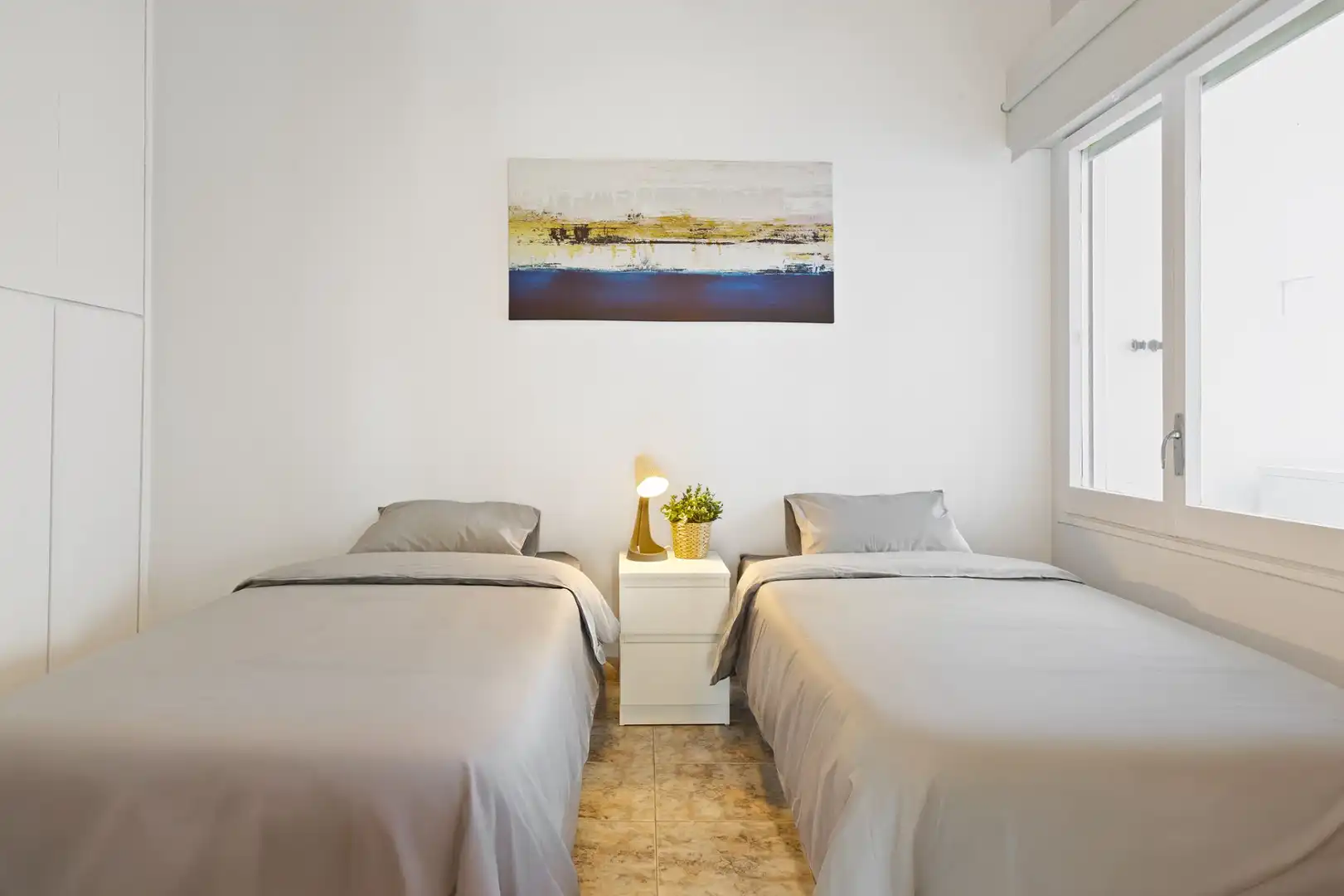 Habitación de Piso de alquiler en Sabadell con Aire acondicionado, Calefacción y Amueblado