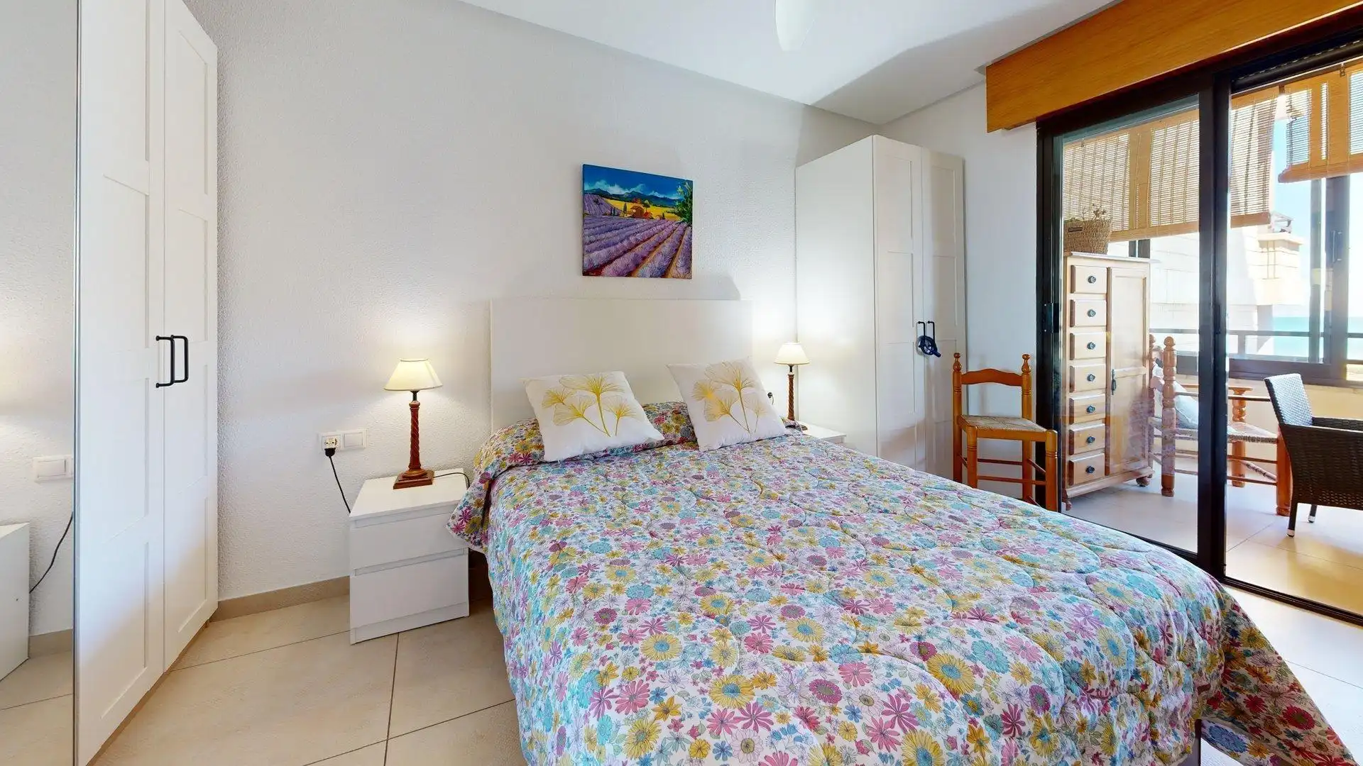 Dormitori de Apartament de lloguer en Elche / Elx amb Calefacció, Jardí privat i Terrassa