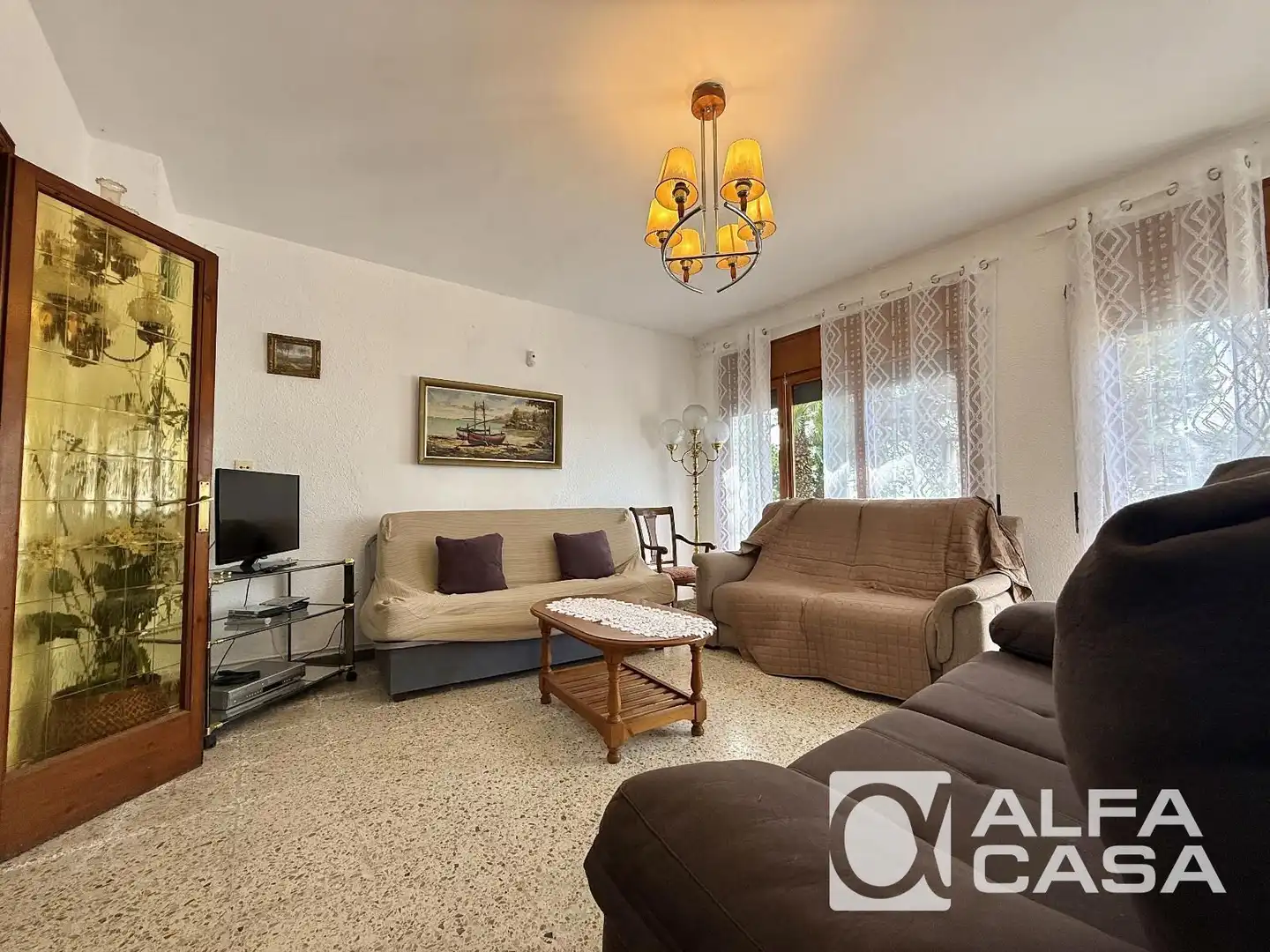Sala d'estar de Casa o xalet en venda en Blanes amb Calefacció, Terrassa i Traster