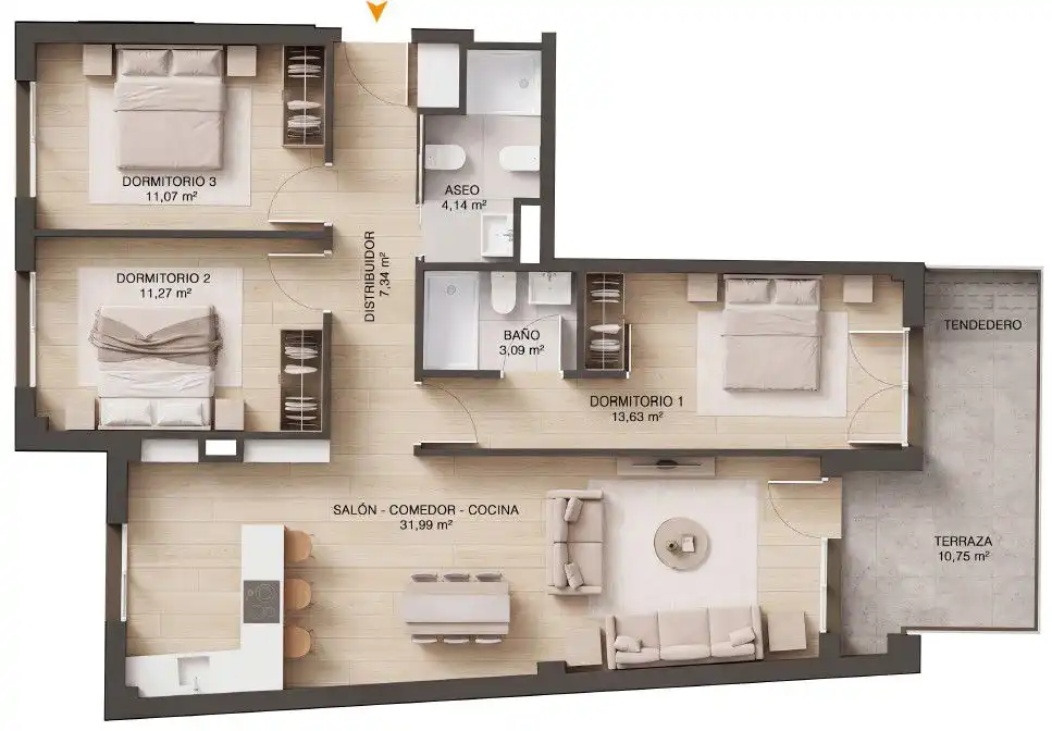 Piso con ascensor en venta en Balmaseda
