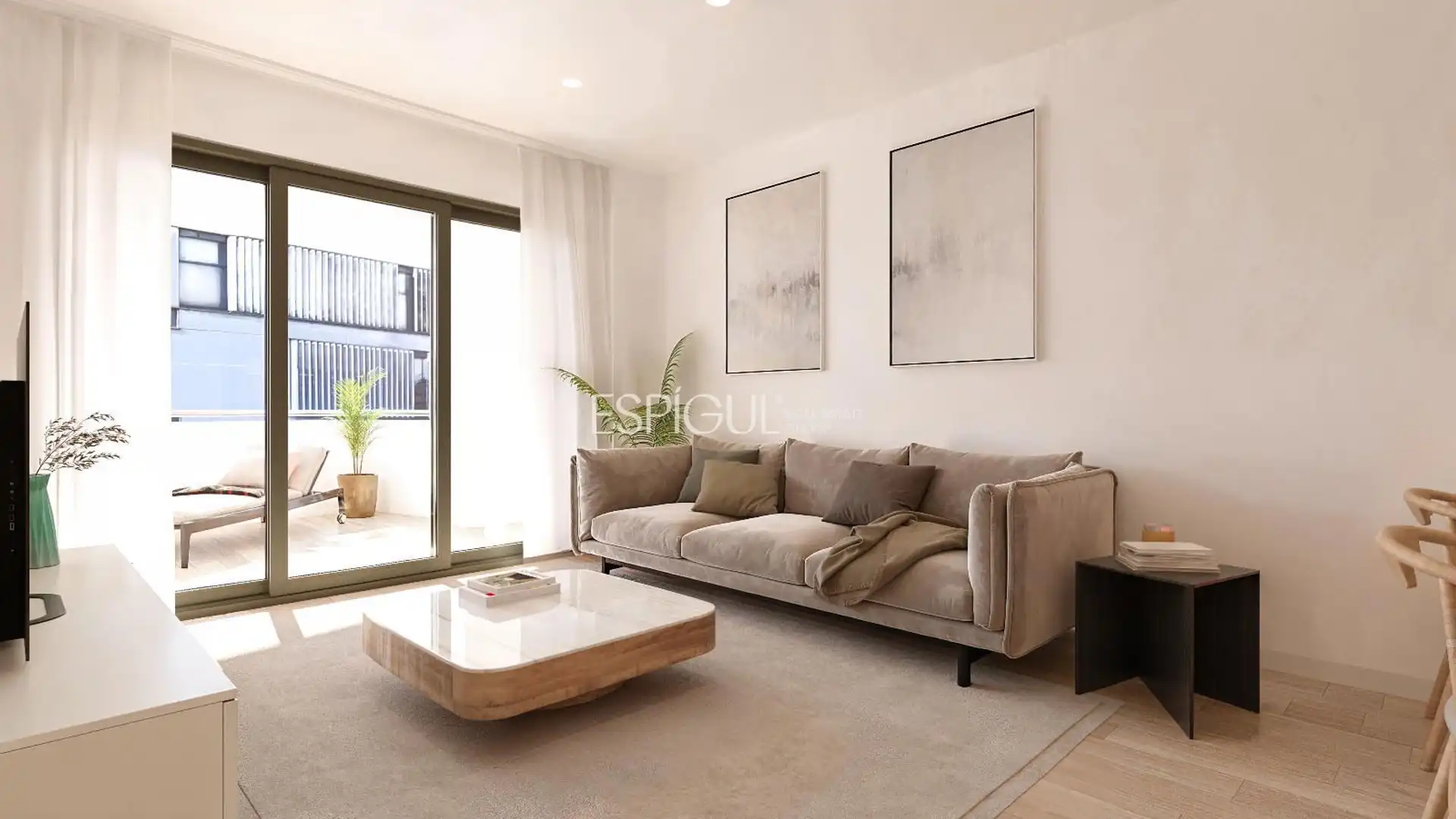 Living room of Flat for sale in Girona Capital  with Air Conditioner, Heating and Terrace