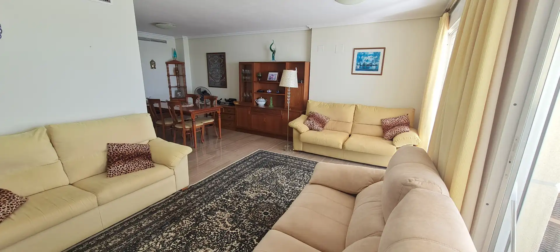Wohnzimmer von Wohnungen zum Verkauf in Calpe / Calp mit Klimaanlage, Heizung und Terrasse