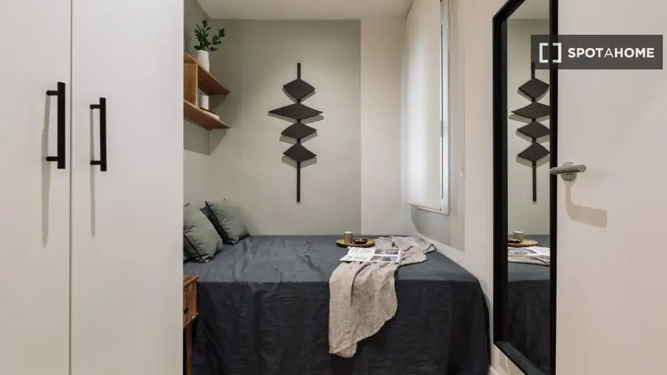 Habitación de Apartamento para compartir en Barcelona con Aire acondicionado, Terraza y Amueblado