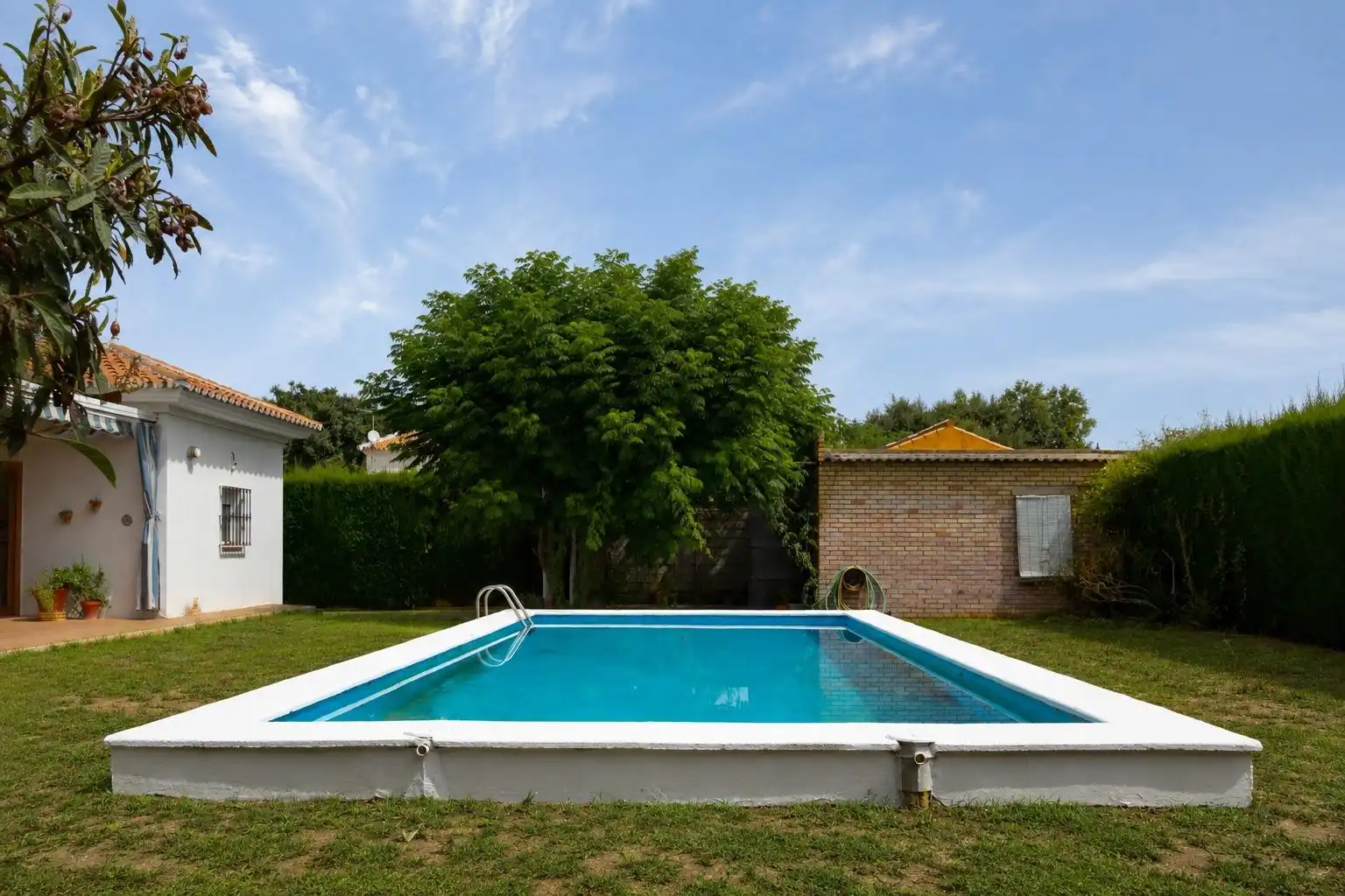 Piscina de Casa o xalet en venda en Sanlúcar la Mayor amb Jardí privat, Traster i Piscina