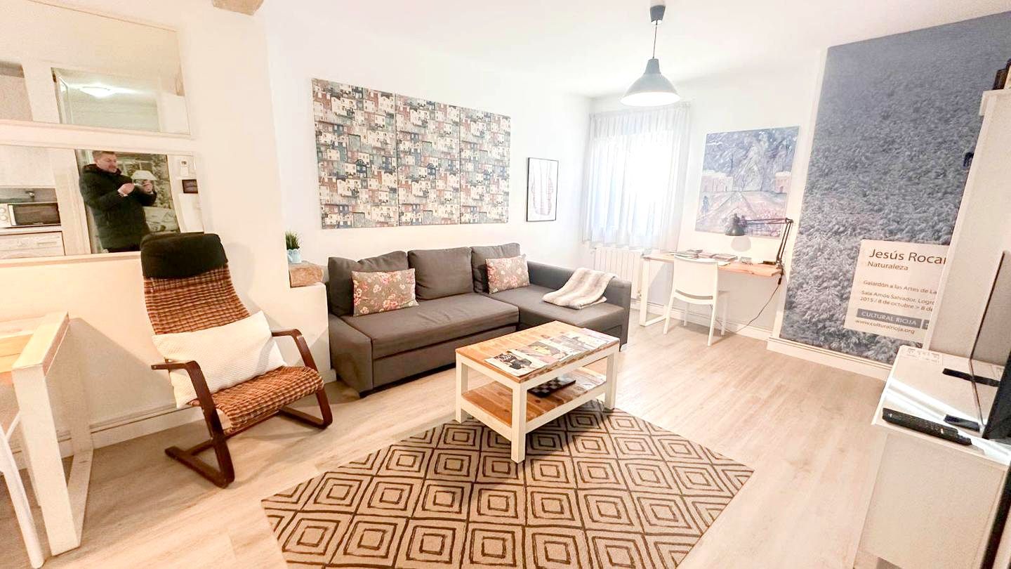 Living room of Flat for sale in  Logroño  with Air Conditioner, Heating and Furnished