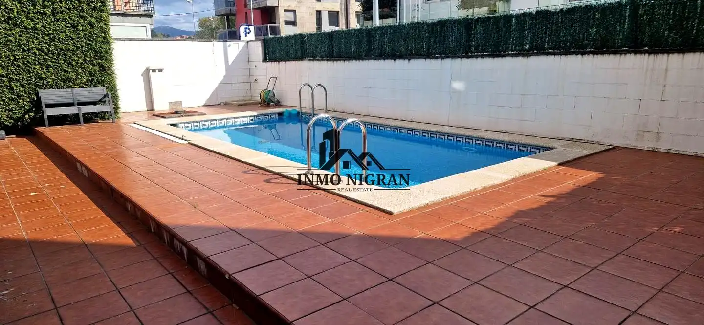 Swimming pool of Flat for rent in Baiona  with Terrace, Furnished and Community pool
