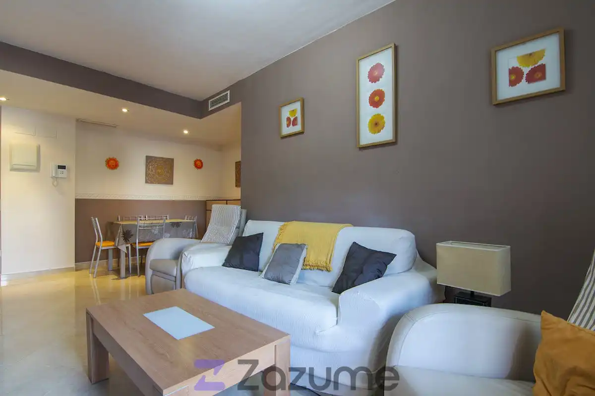 Sala de estar de Apartamento de alquiler en Canet d'En Berenguer con Aire acondicionado, Jardín privado y Terraza