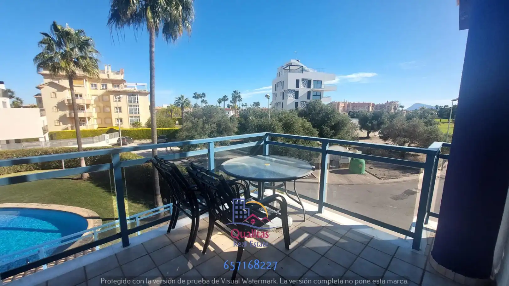 Terraza de Apartamento de alquiler en Oliva con Aire acondicionado, Calefacción y Jardín privado