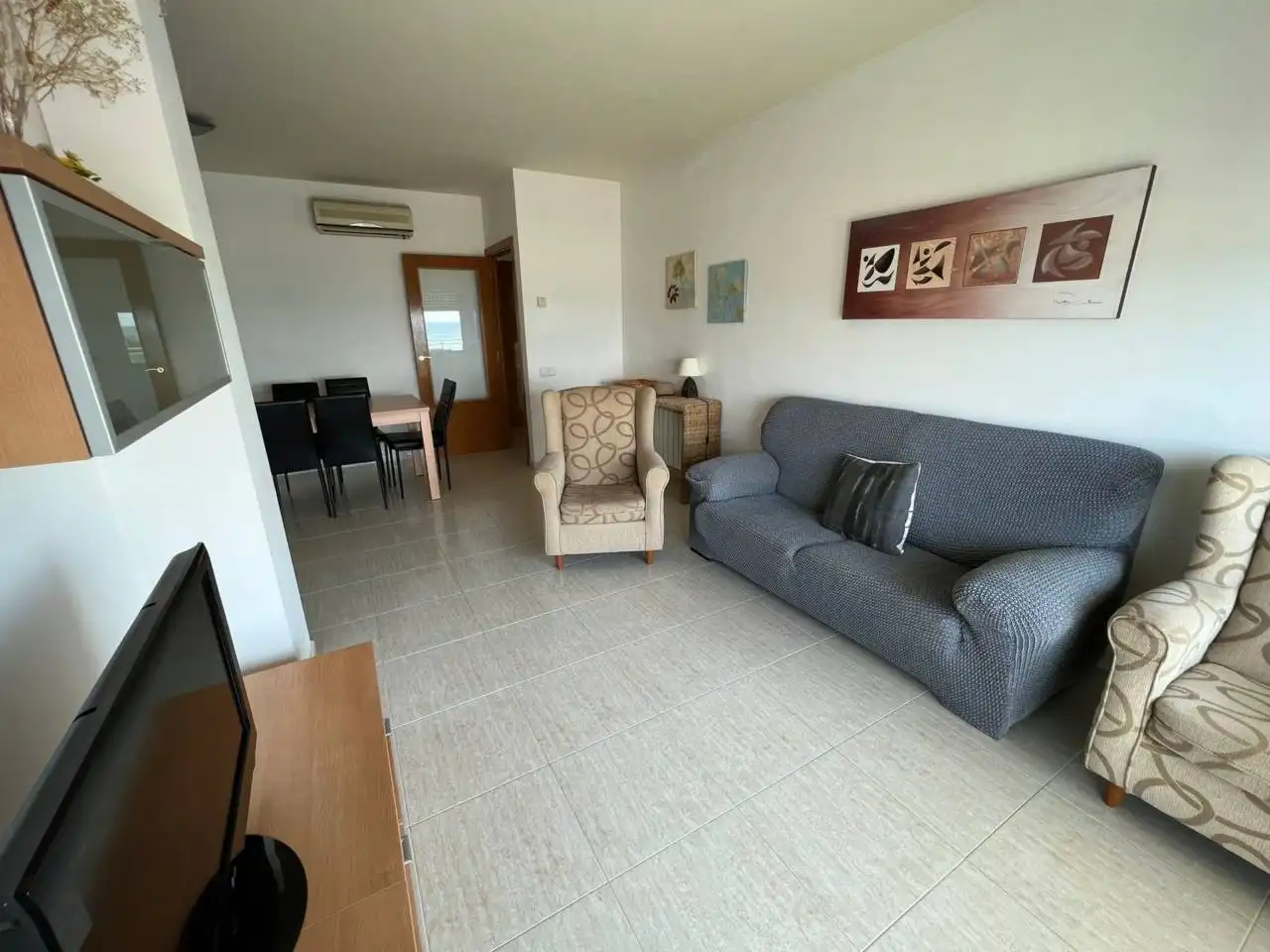 Sala d'estar de Pis de lloguer en Cubelles amb Aire condicionat, Calefacció i Terrassa