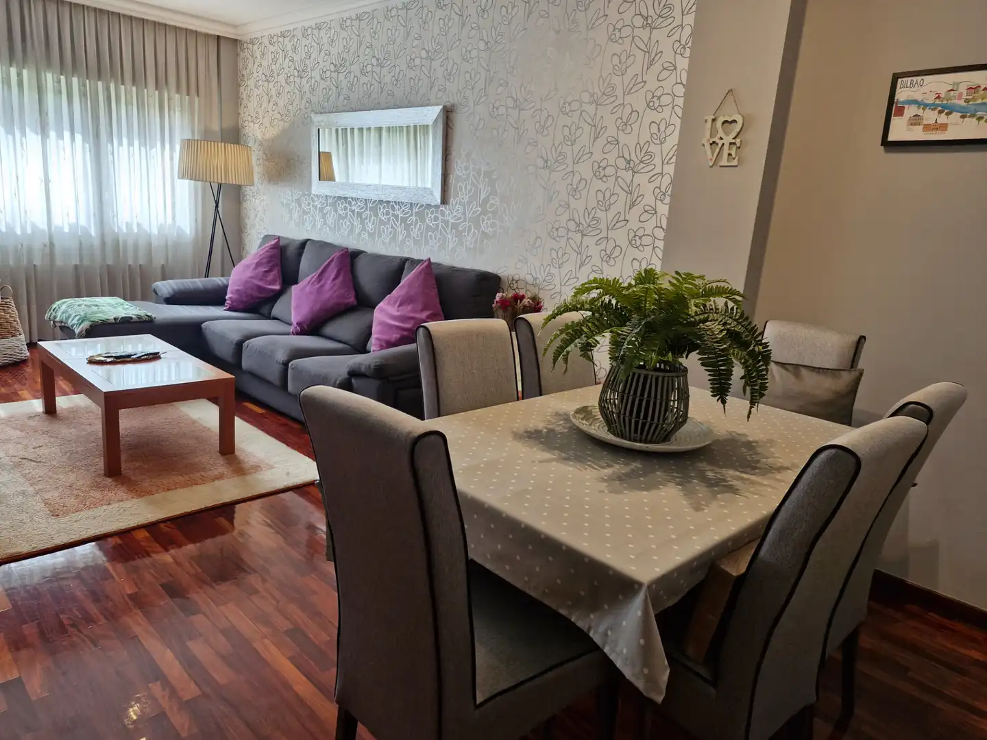 Esszimmer von Wohnung zur Miete in Derio mit Heizung, Parkett und Möbliert