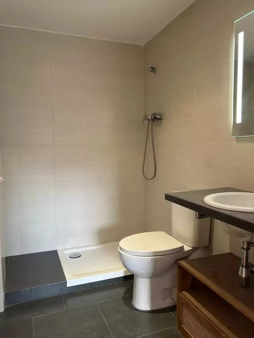 Bathroom of Flat for sale in Hostalric  with Parquet flooring, Terrace and Storage room