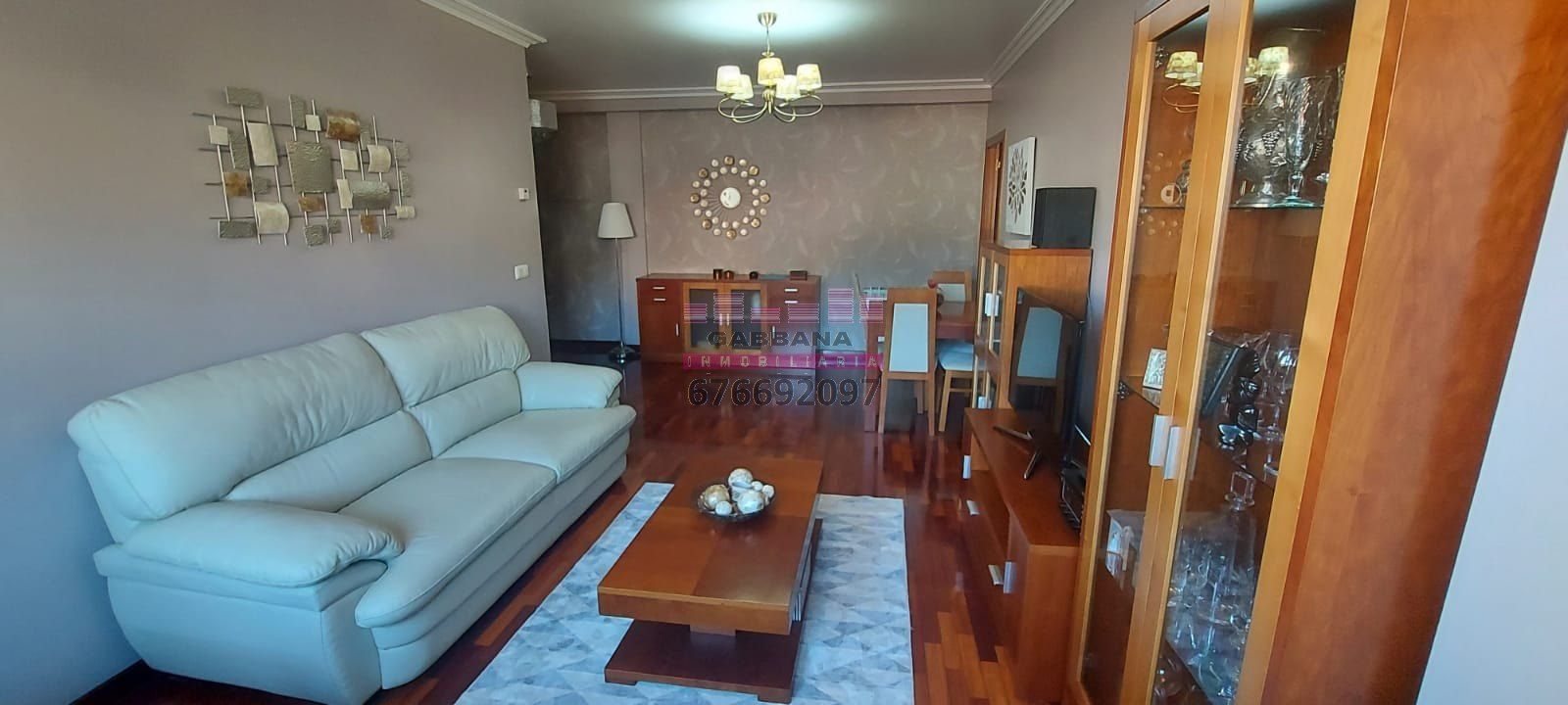 Sala d'estar de Pis de lloguer en Vigo  amb Calefacció, Parquet i Moblat