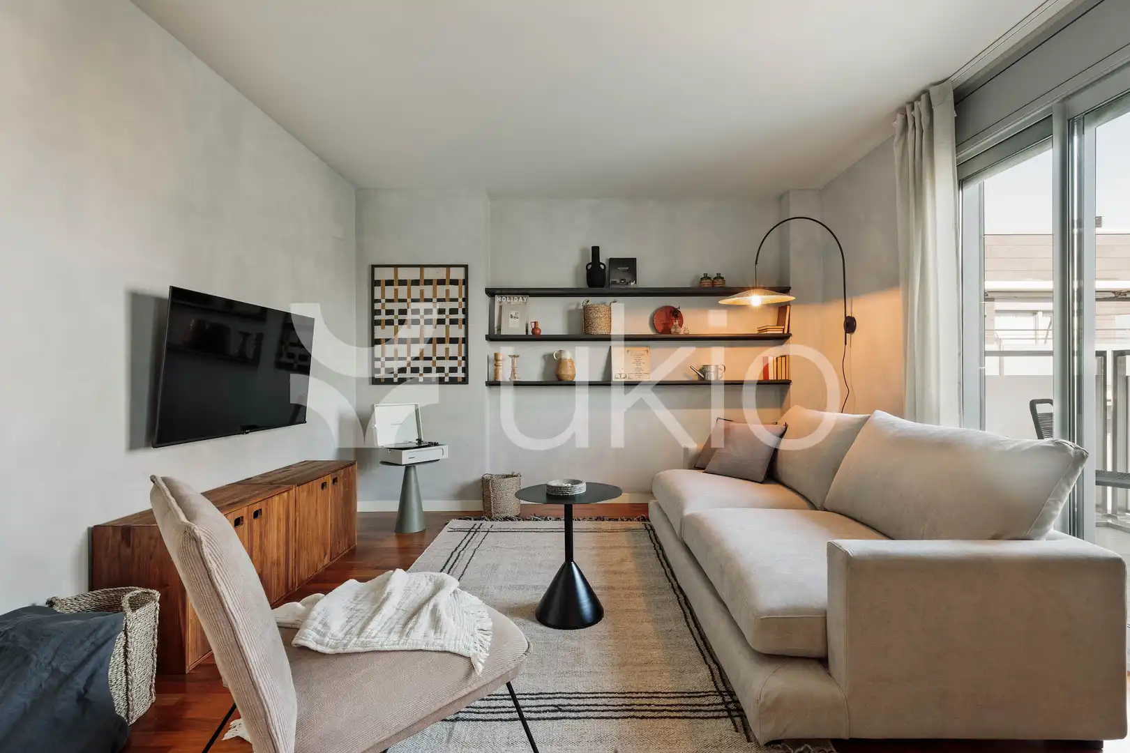 Wohnzimmer von Wohnungen zur Miete in Barcelona mit Klimaanlage, Heizung und Terrasse
