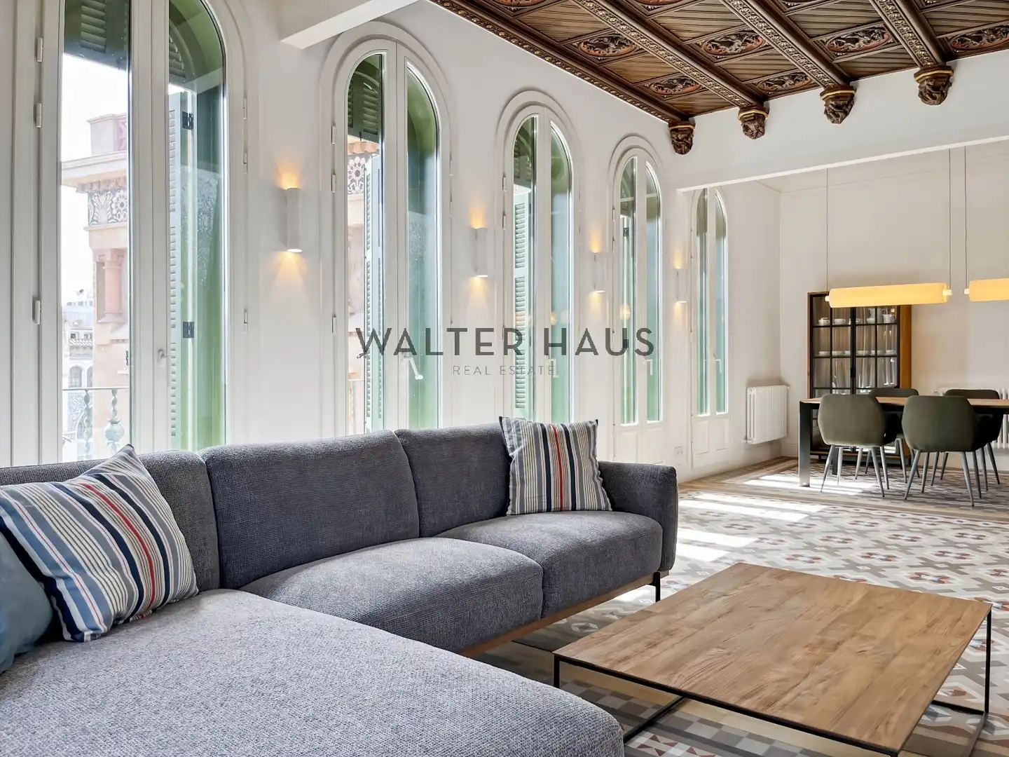 Sala de estar de Piso de alquiler en Barcelona con Aire acondicionado, Calefacción y Terraza