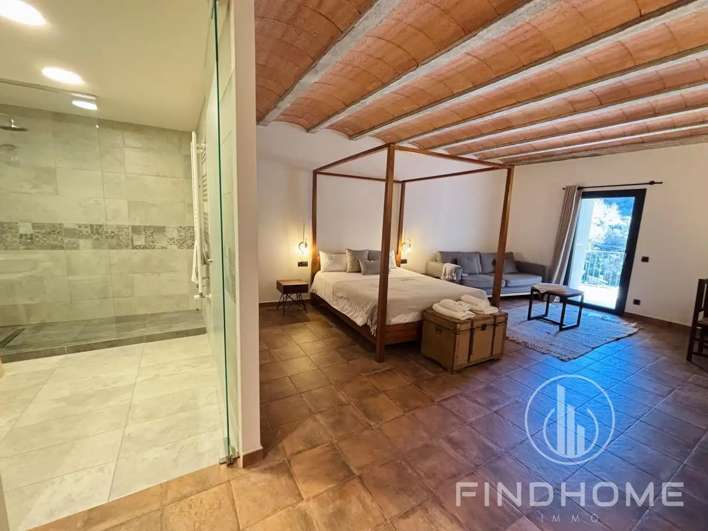 Living room of Country homes for sale in Les Preses  with Air Conditioner, Private garden and Terrace