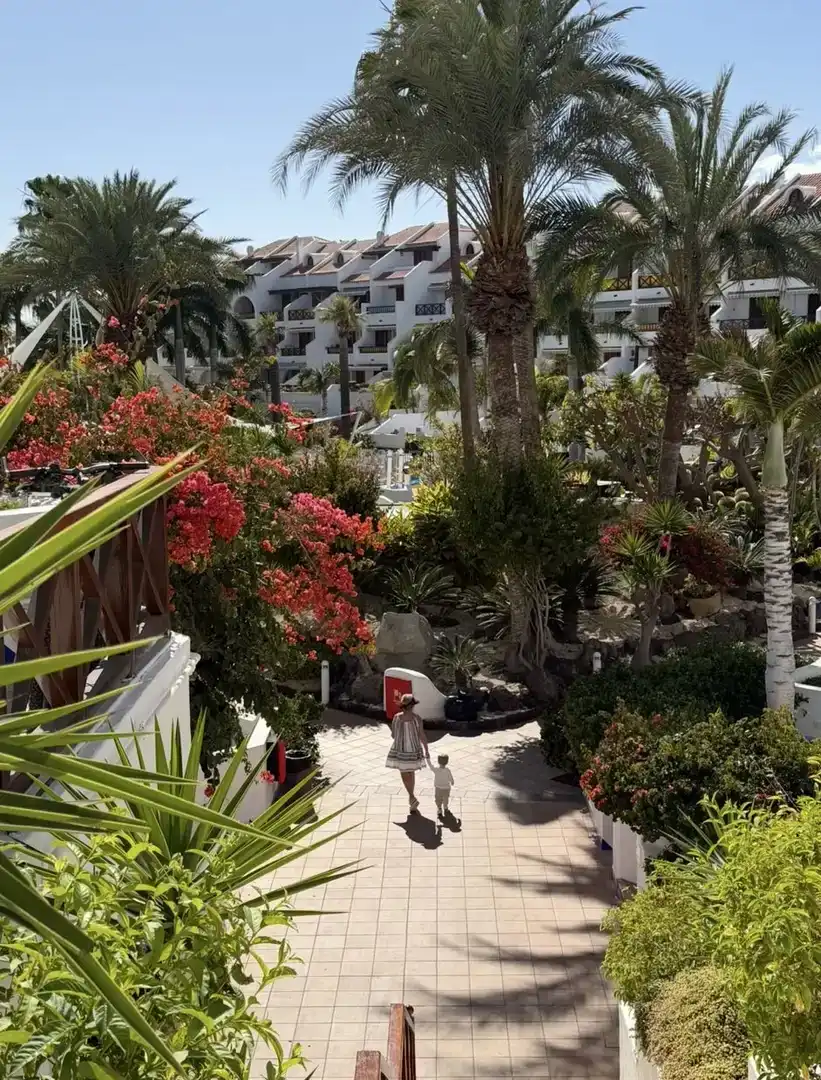 Vista exterior de Estudio de alquiler en Arona con Aire acondicionado, Jardín privado y Piscina